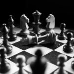 Chess pieces on a board illustrating AI chess coaching and strategy