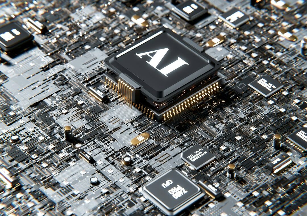 Illustration of AI and GPU processors representing Alibaba's Zhenwu V900 AI chip