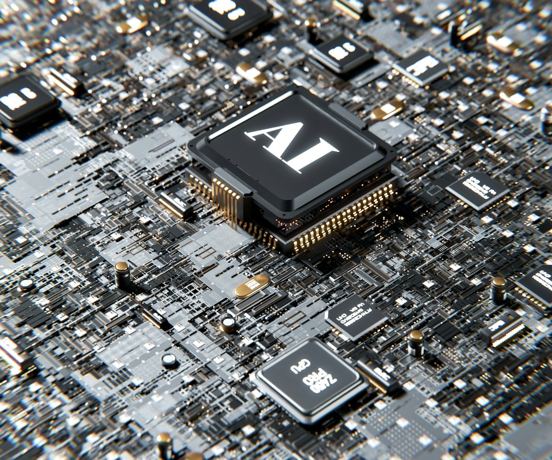 Illustration of AI and GPU processors representing Alibaba's Zhenwu V900 AI chip