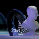 Steve Jobs sculpture representing Apple's leadership legacy