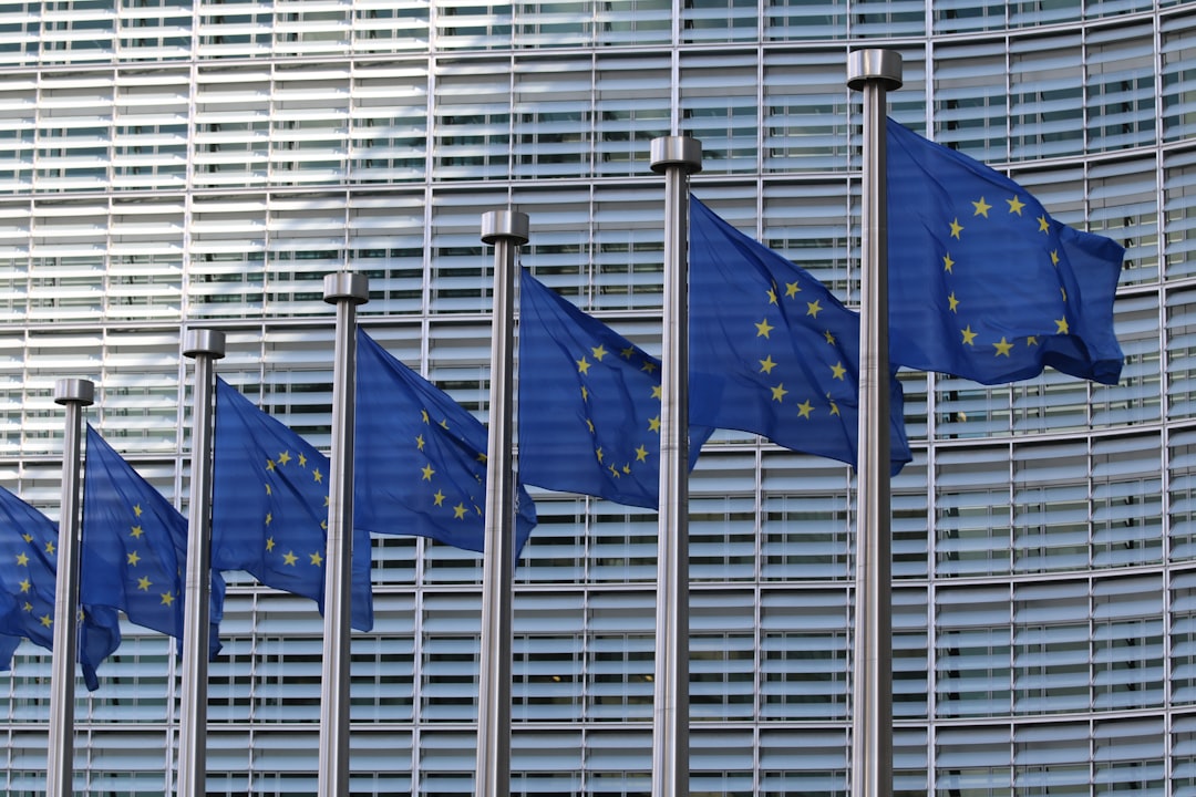 European Union flags outside the European Commission during debate over frontier AI safety