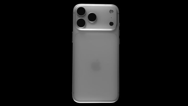 Rear view of a silver premium smartphone with triple camera system