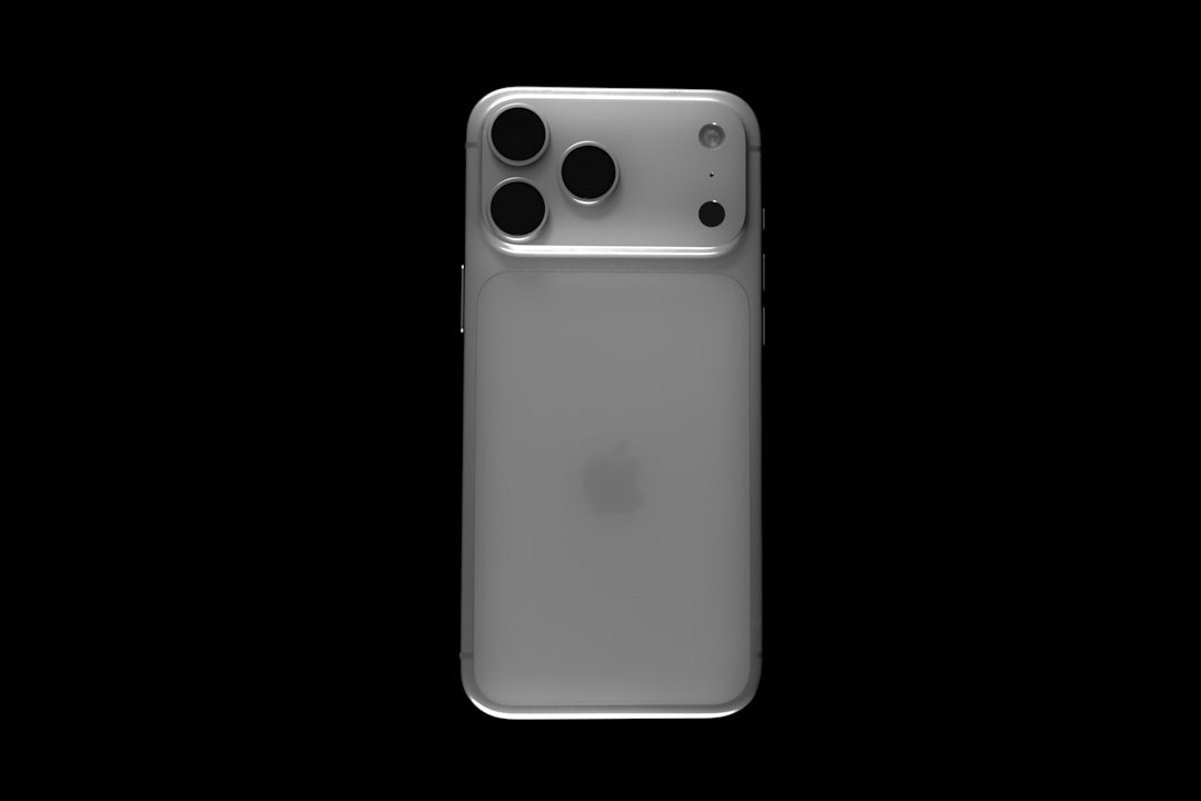 Rear view of a silver premium smartphone with triple camera system